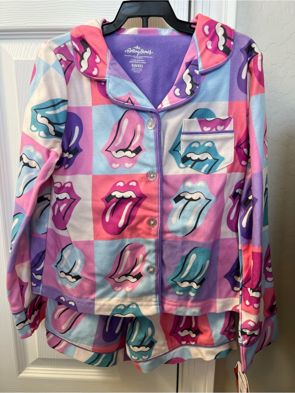 Rolling Stones girl's 2-piece fleece pajama set NWT size 6/6x~ $15